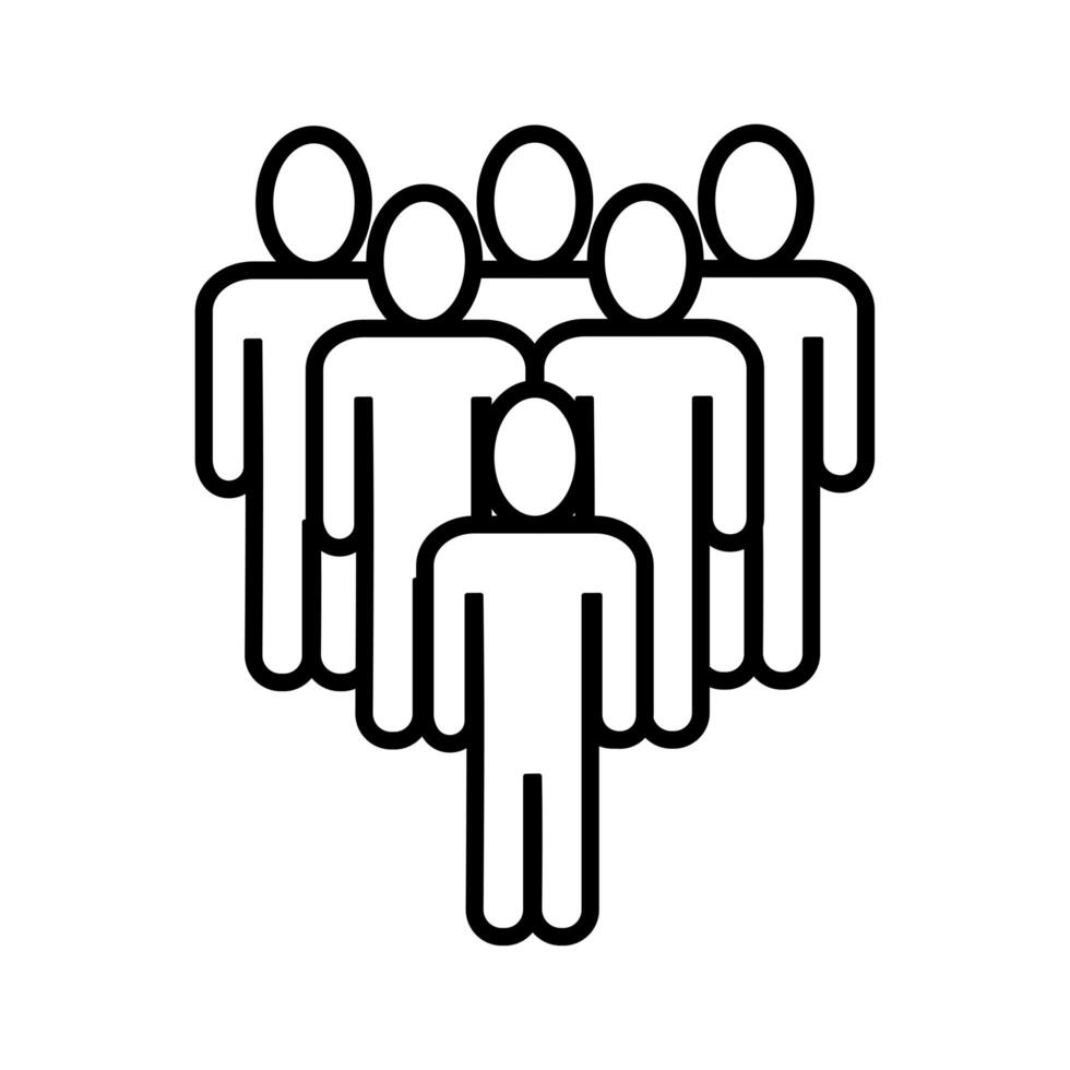 group of figures humans line style vector