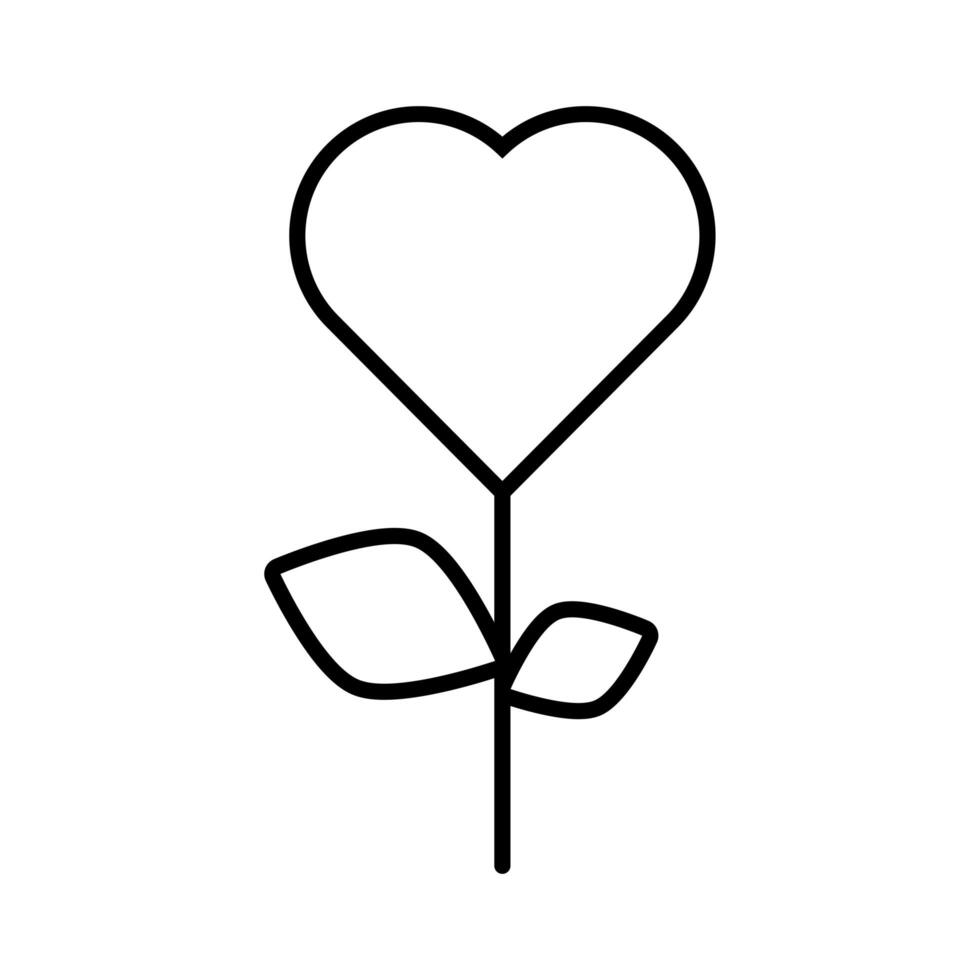 heart flower solidarity line style vector