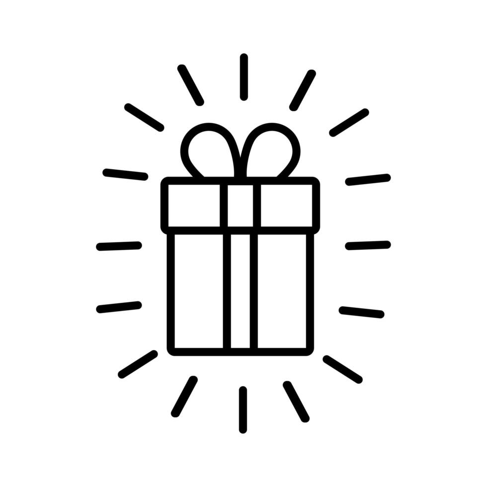 gift box present line style vector