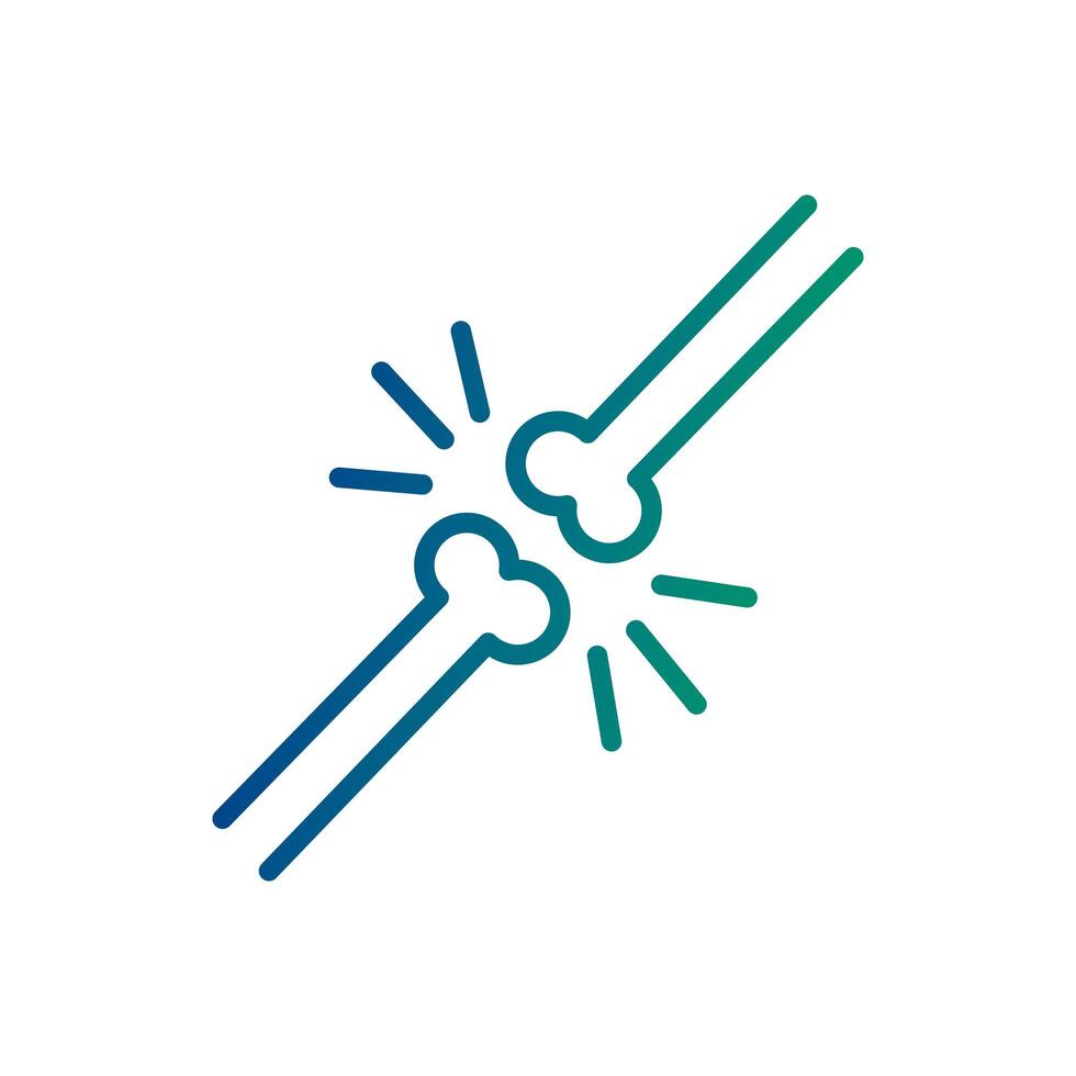 bone broken line style icon vector