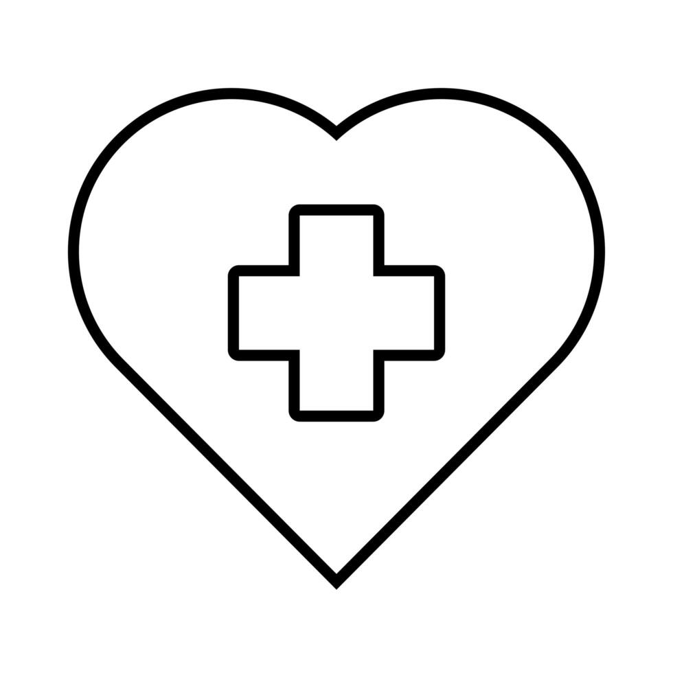heart with cross solidarity line style vector
