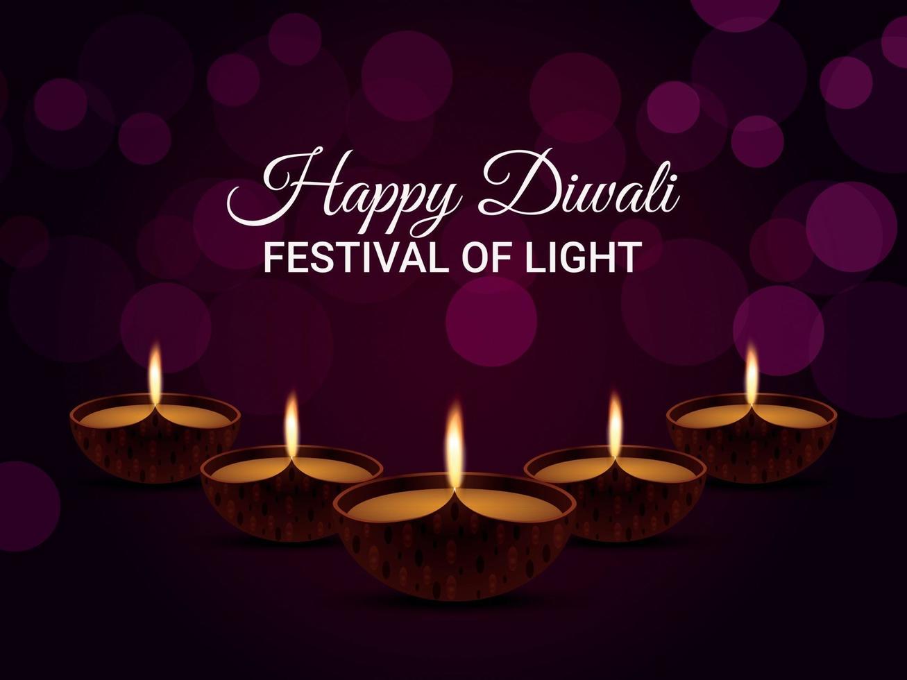 Happy diwali the festival of light greeting card 2588603 Vector ...