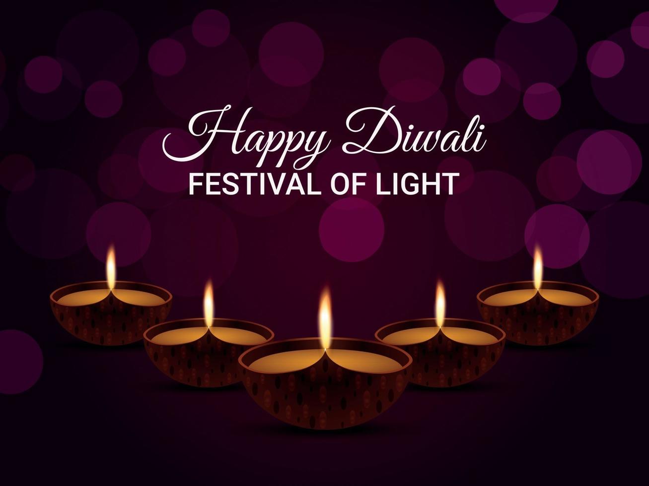 Happy diwali the festival of light greeting card vector