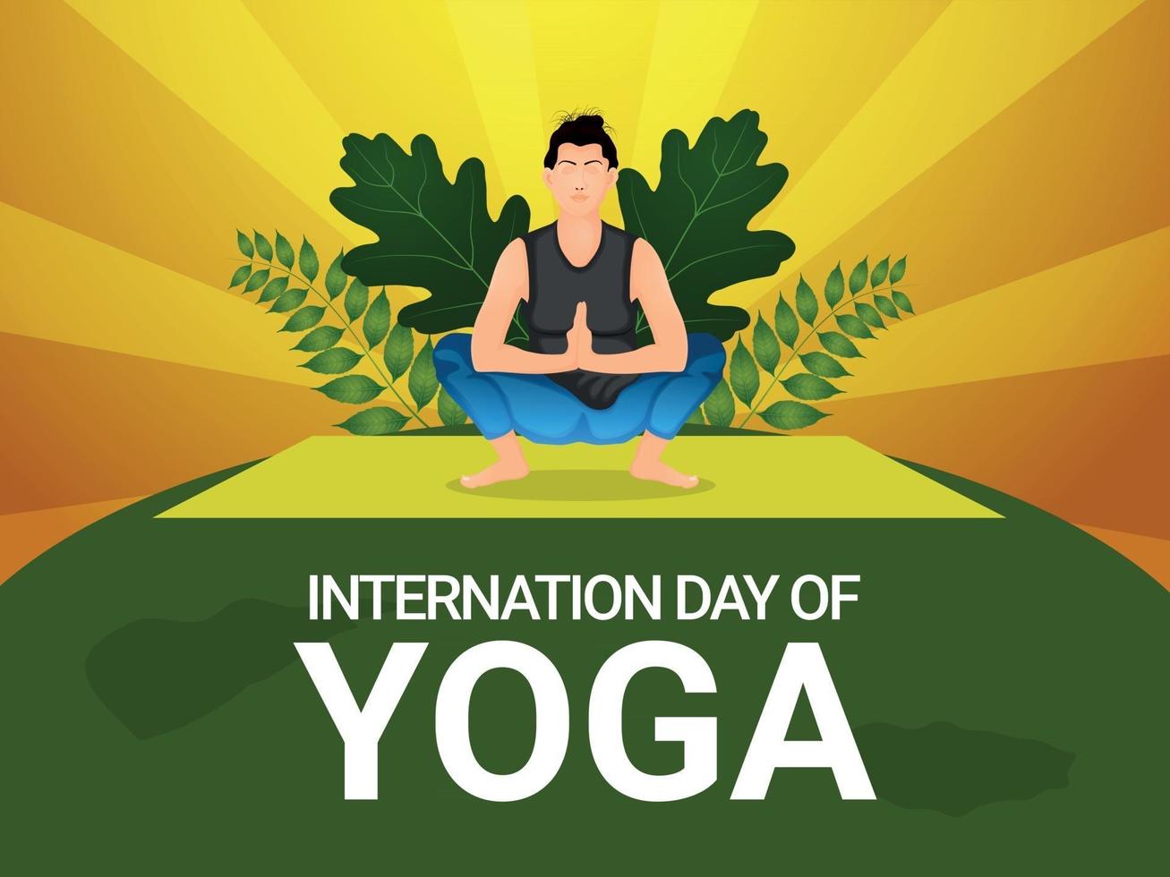 Vector illustration of international yoga day  ackground