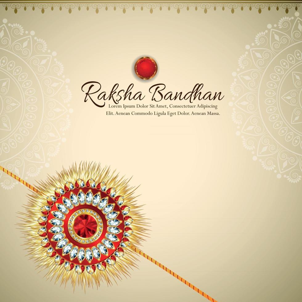 Raksha bandhan indian festival greeting card with creative rakhi vector