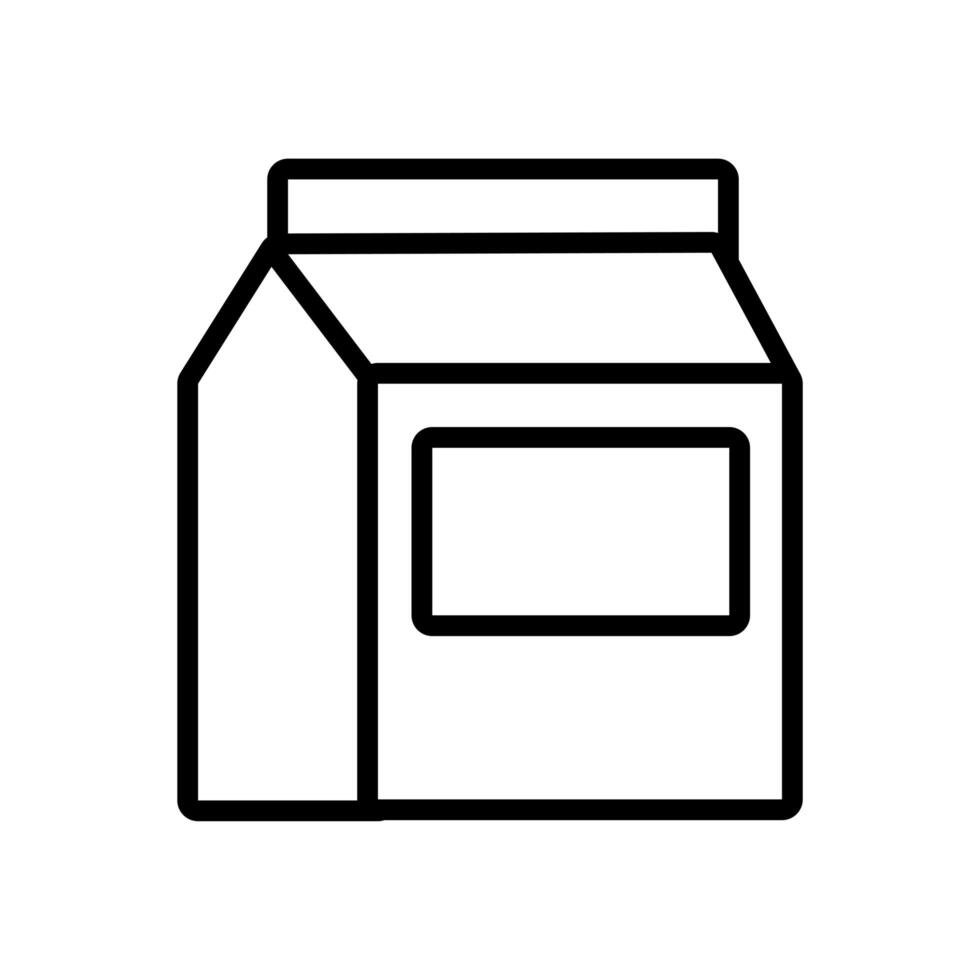 estilo de línea de caja de leche vector