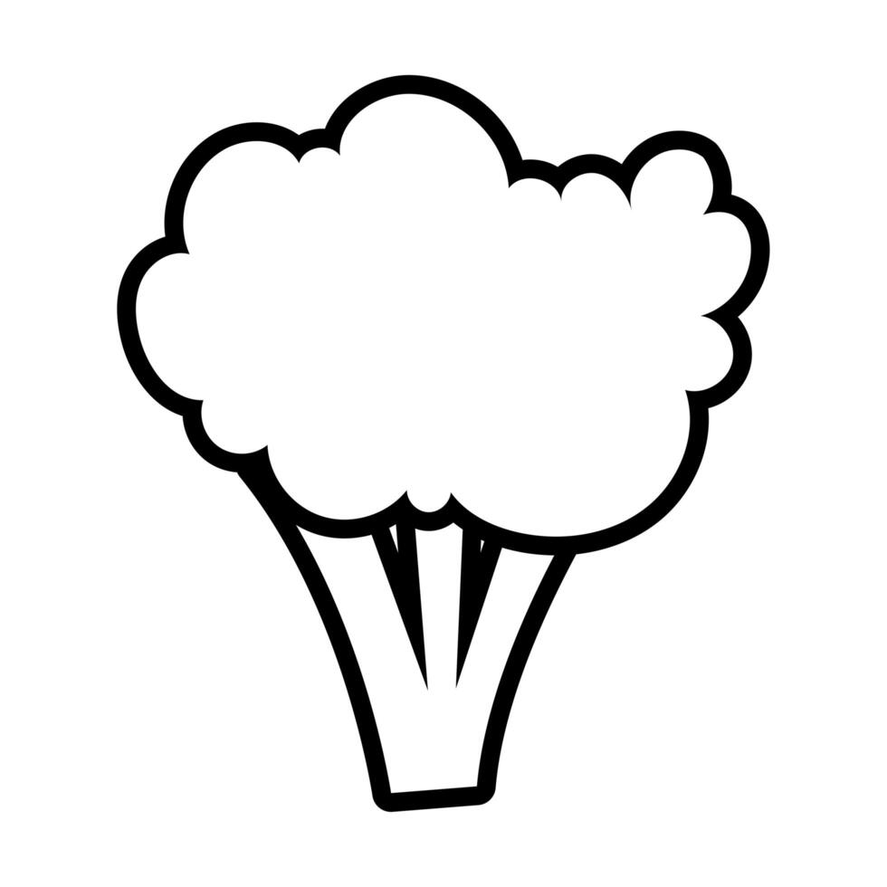 broccoli fresh line style vector