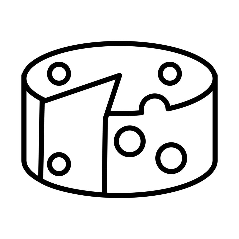 cheese dairy food line style vector