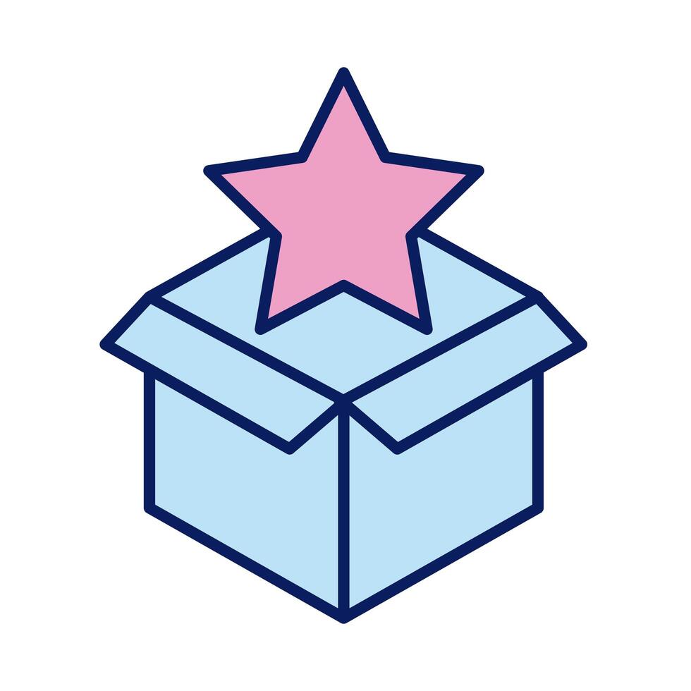 donations urn with star solidarity line and fill style vector