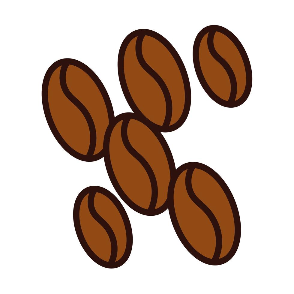 coffee grains line and fill style vector