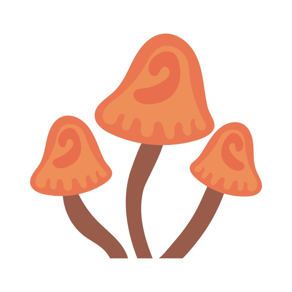 fungus plants hand draw style icons vector