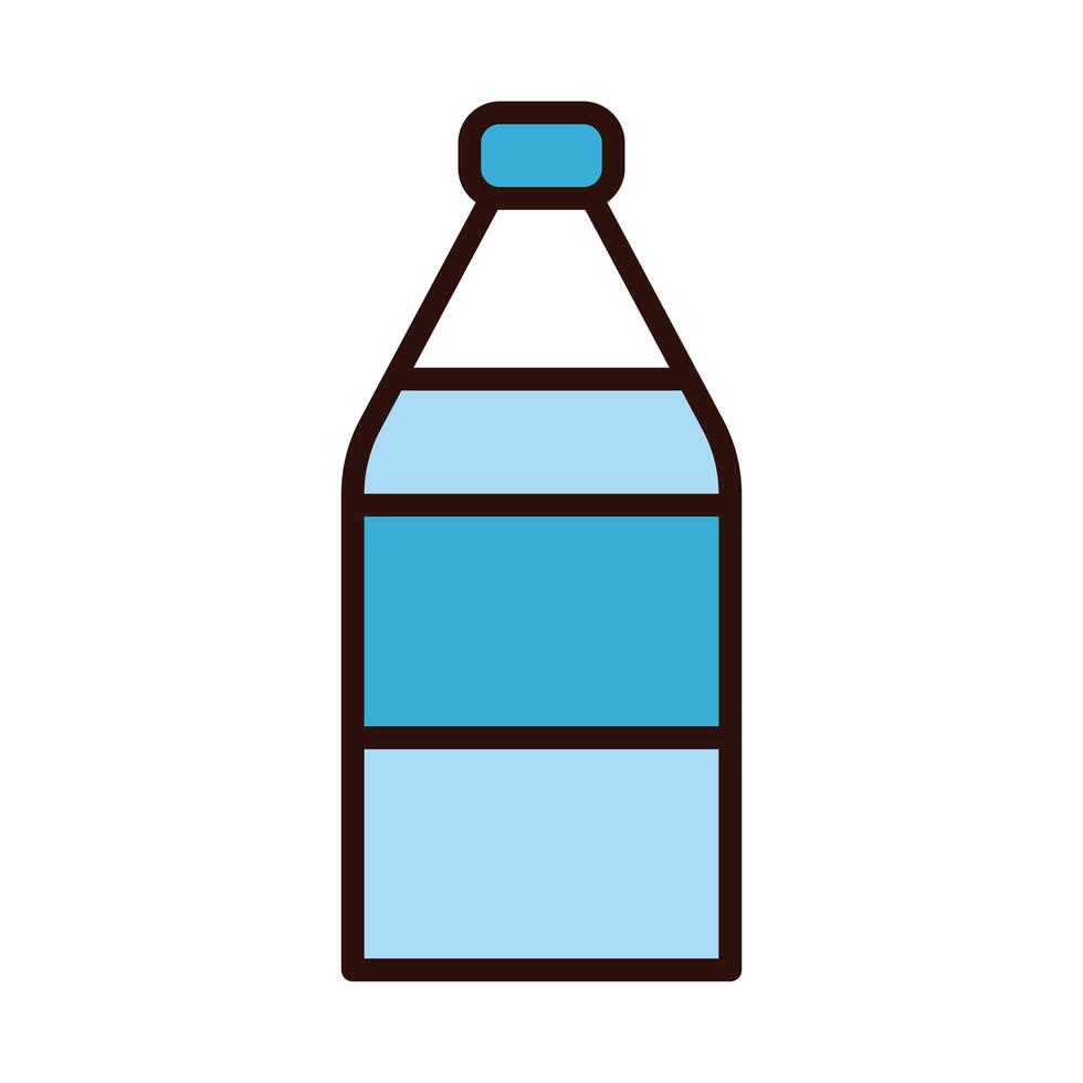 bottle milk line and fill style vector