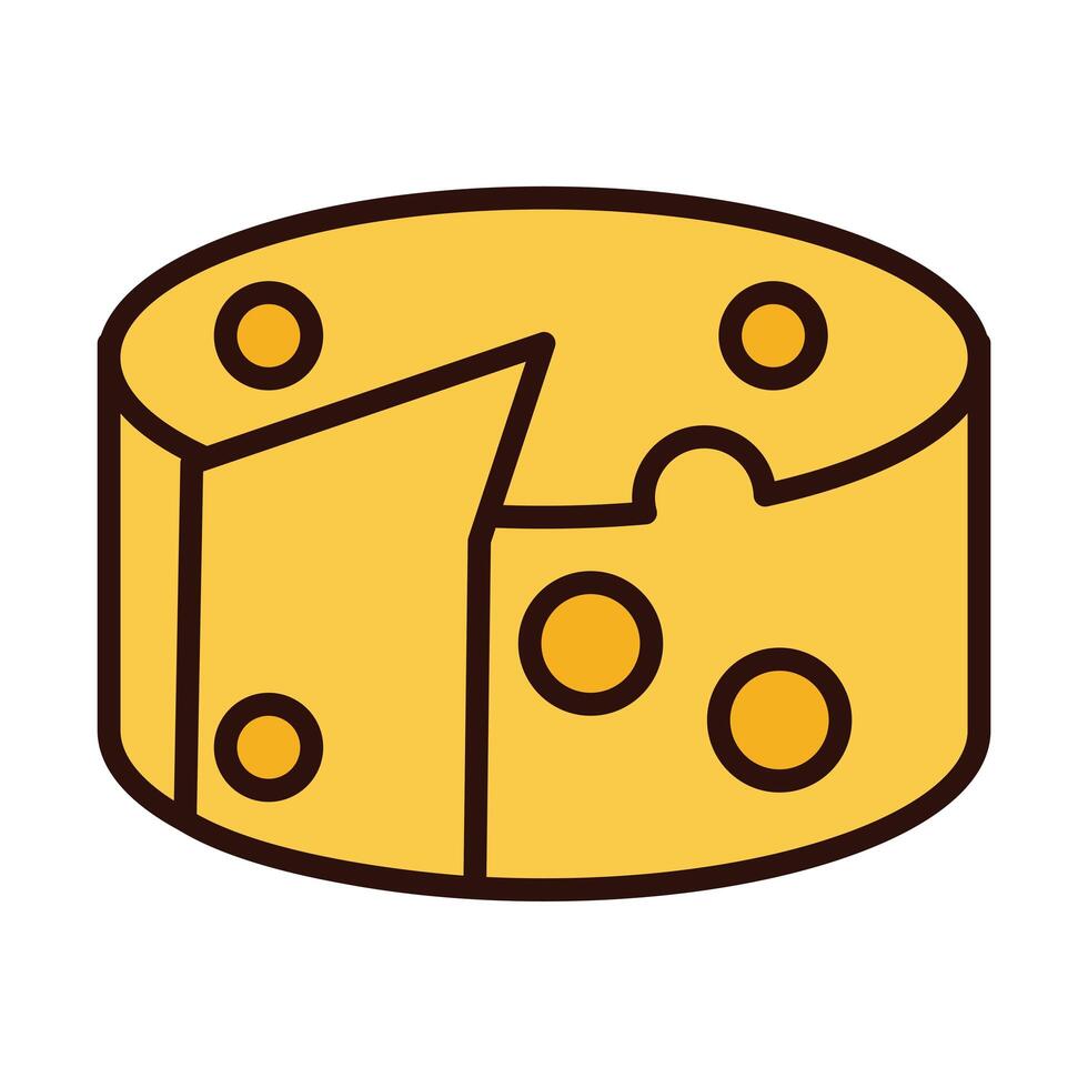 cheese dairy food line and fill style vector