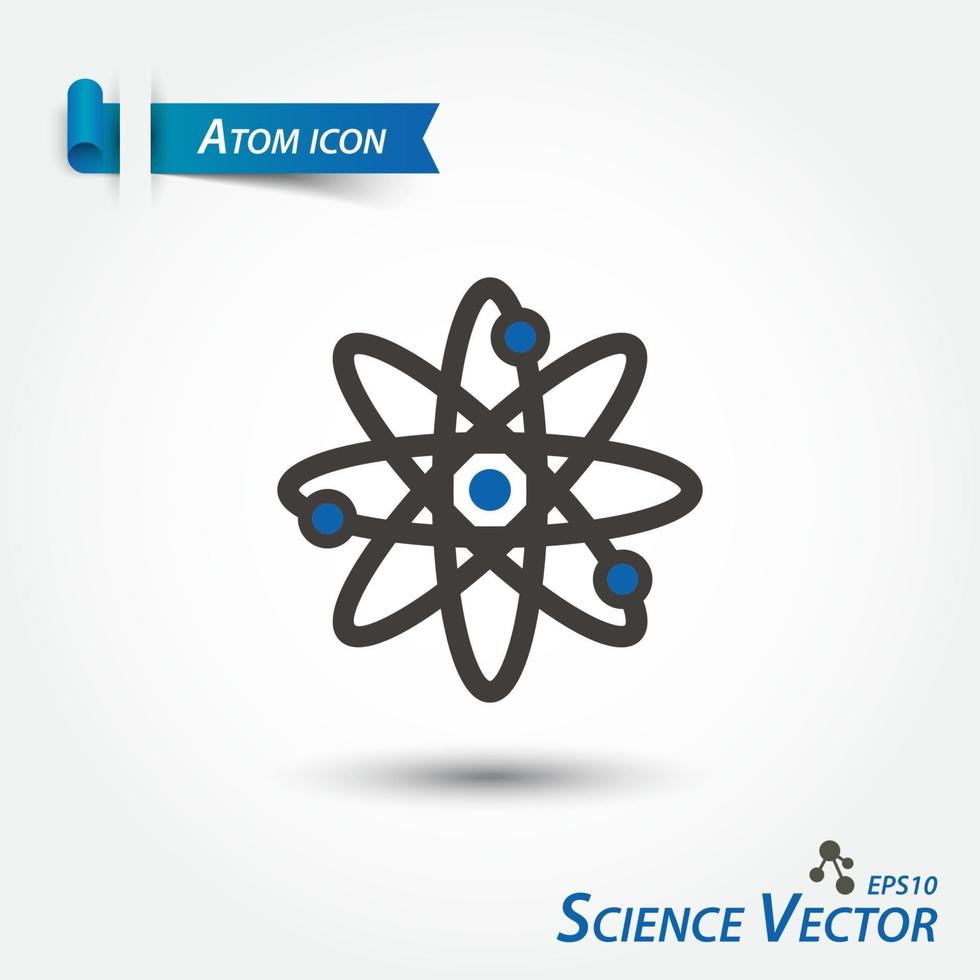 icono de átomo vector científico