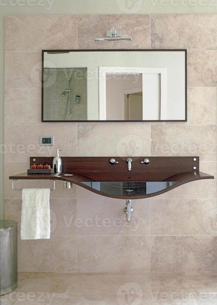 Interior view of modern bathroom photo