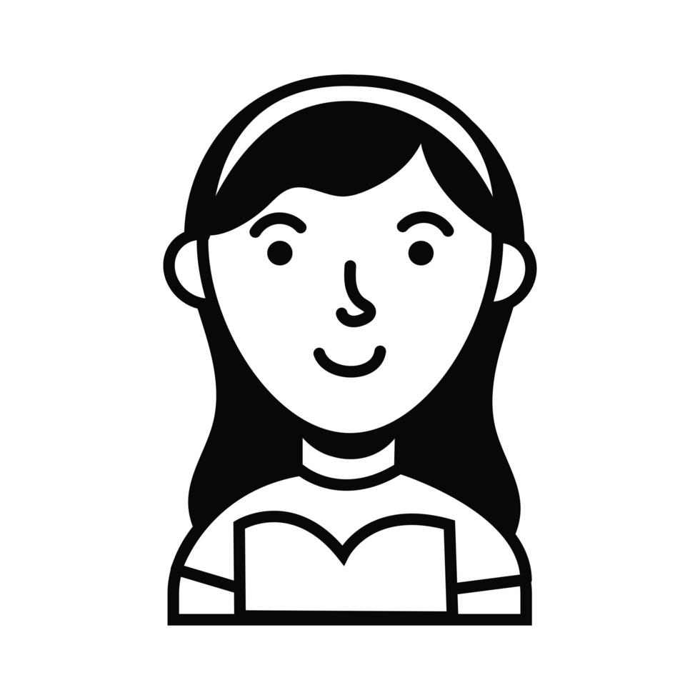 icono de personaje de avatar femenino de mujer vector