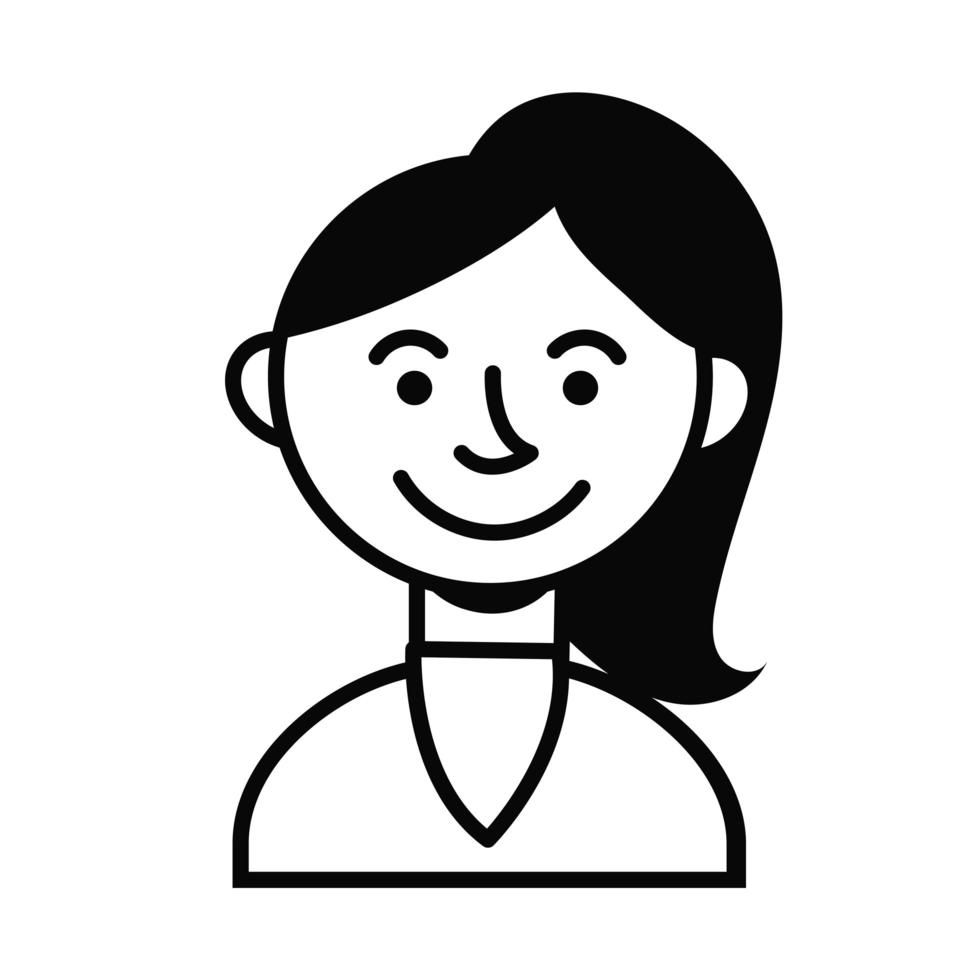 icono de personaje de avatar femenino de mujer de negocios vector