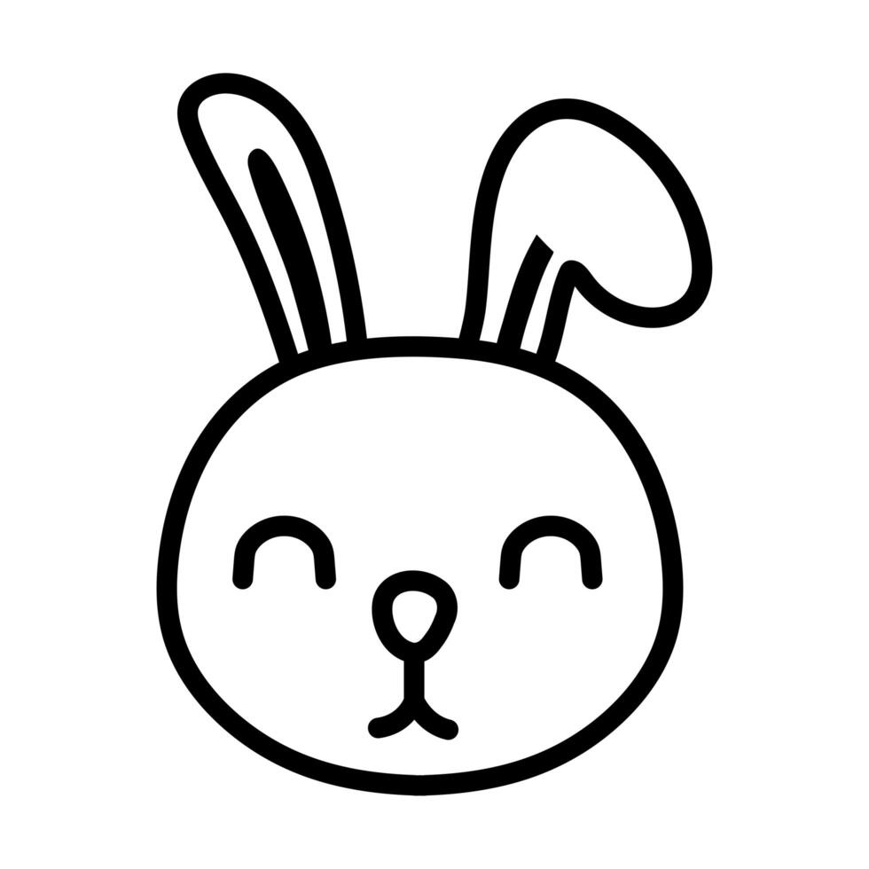 cute little rabbit easter line style icon vector