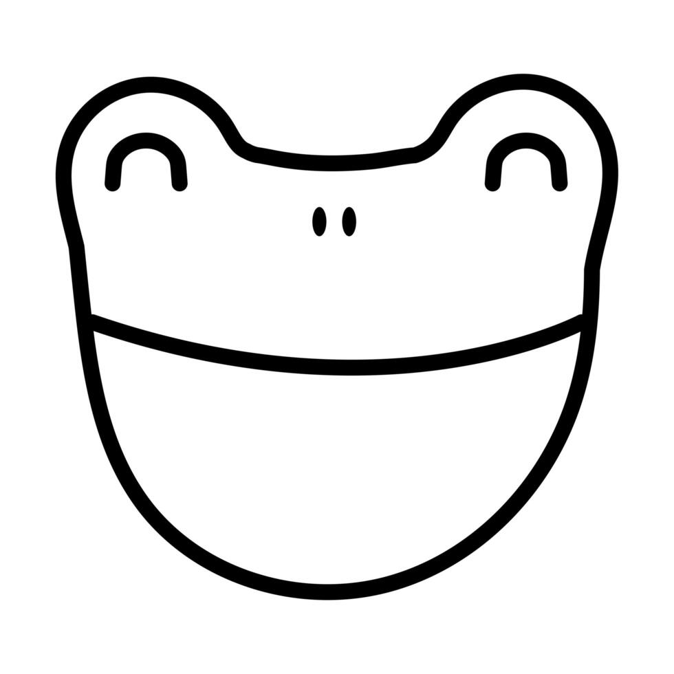 cute little frog line style icon vector