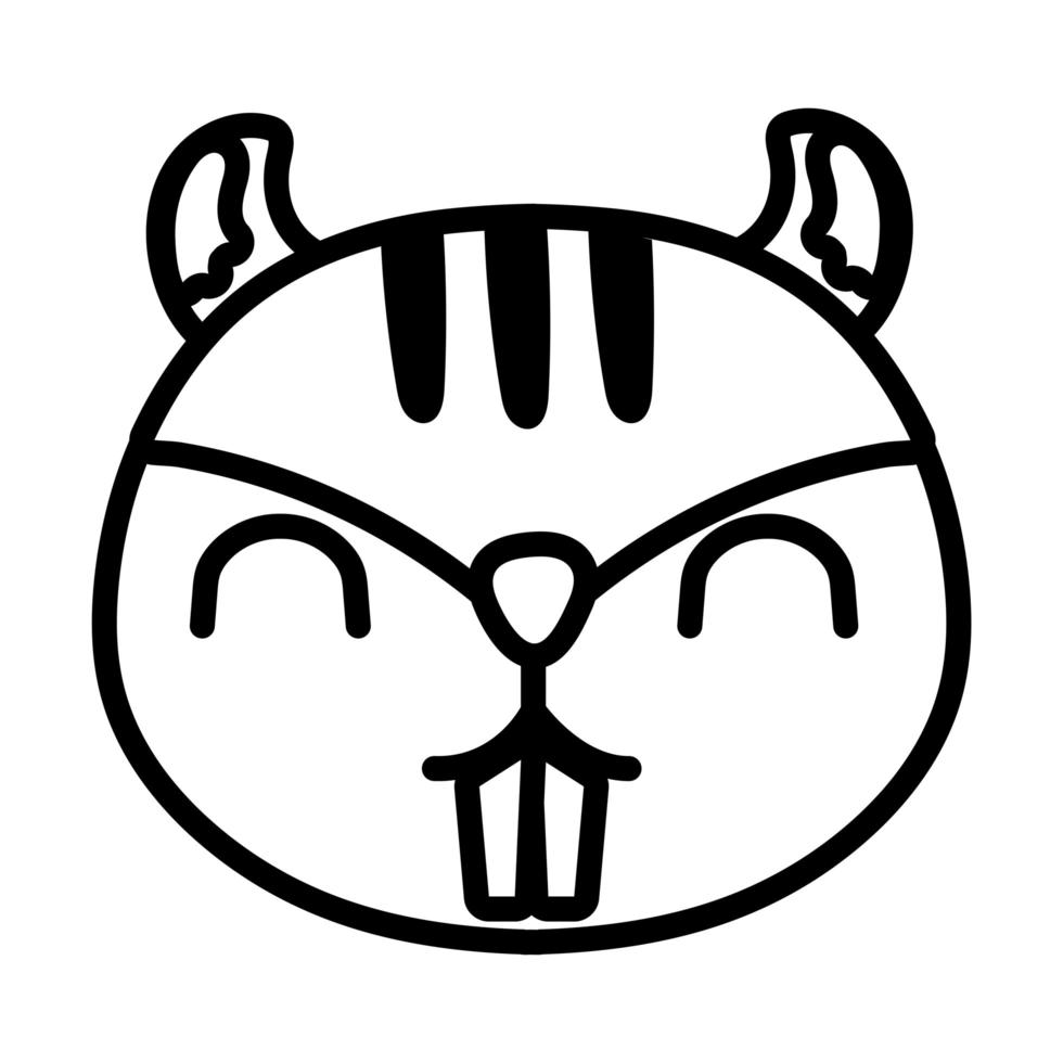 cute little chipmunk animal line style icon vector