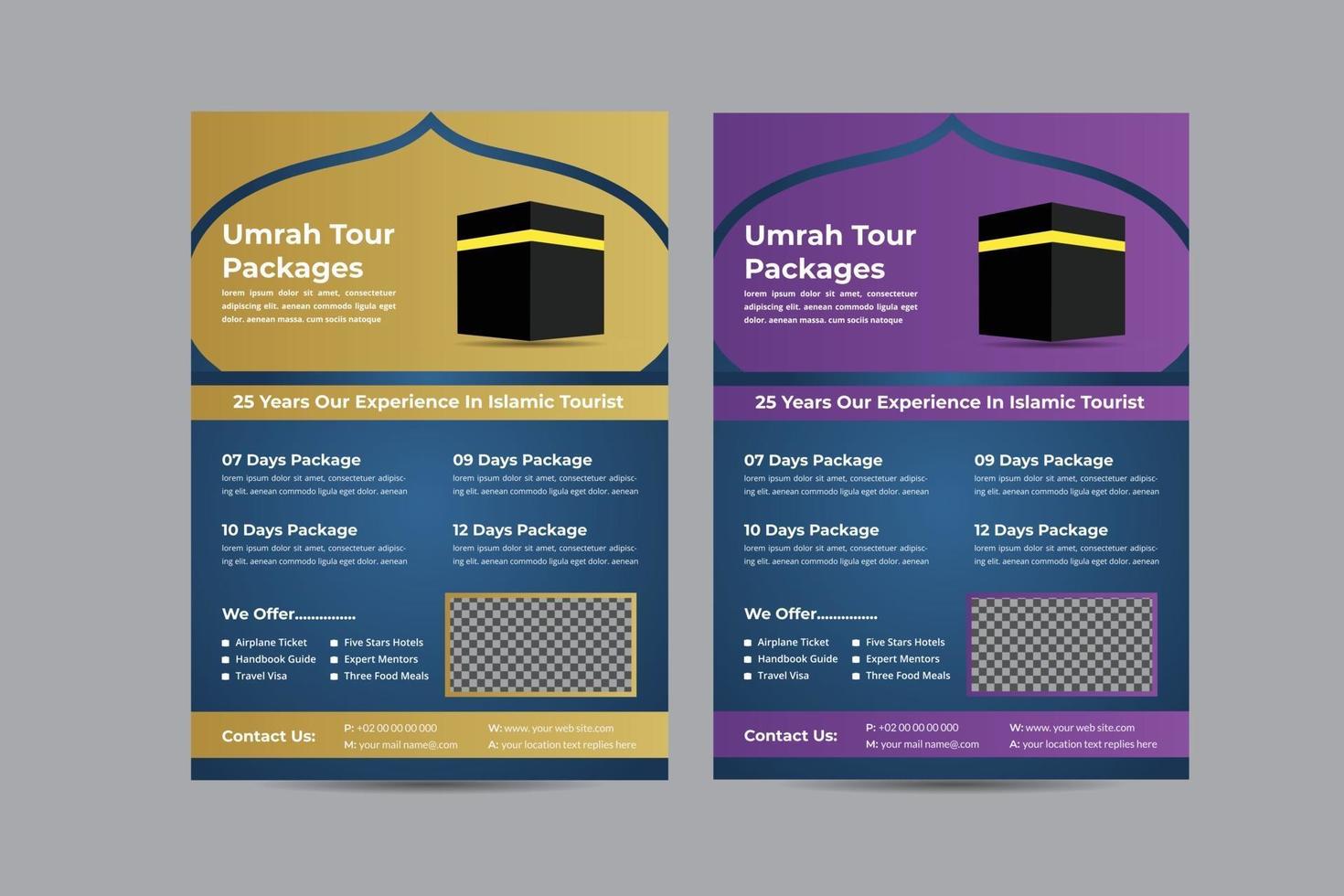 Umrah Hajj Package Flyer vector