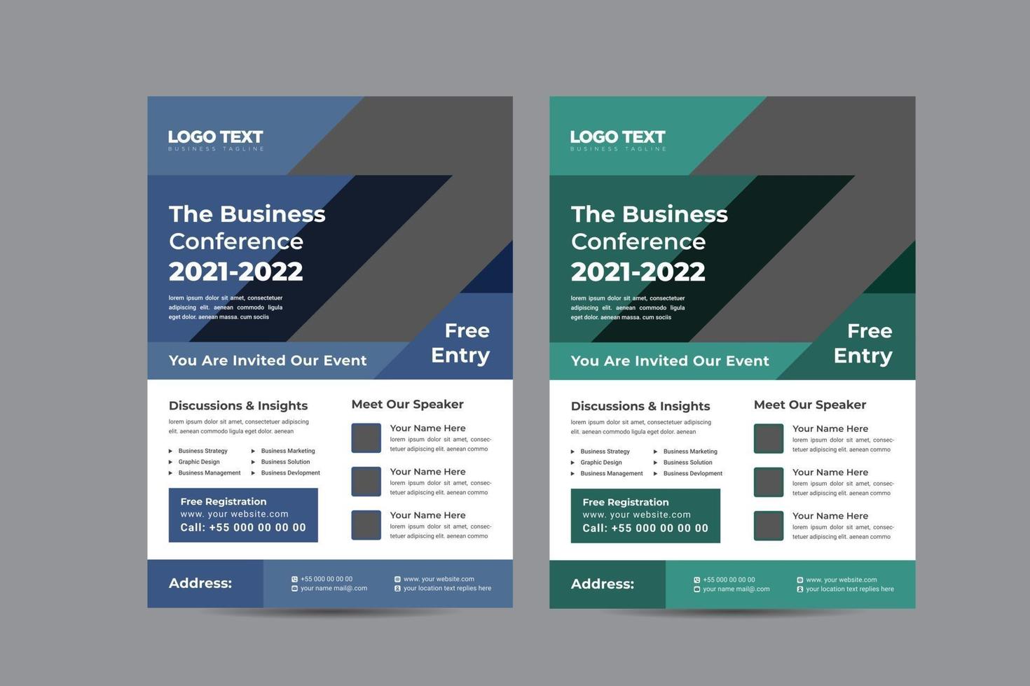 Business Conference Flyer Design Template vector