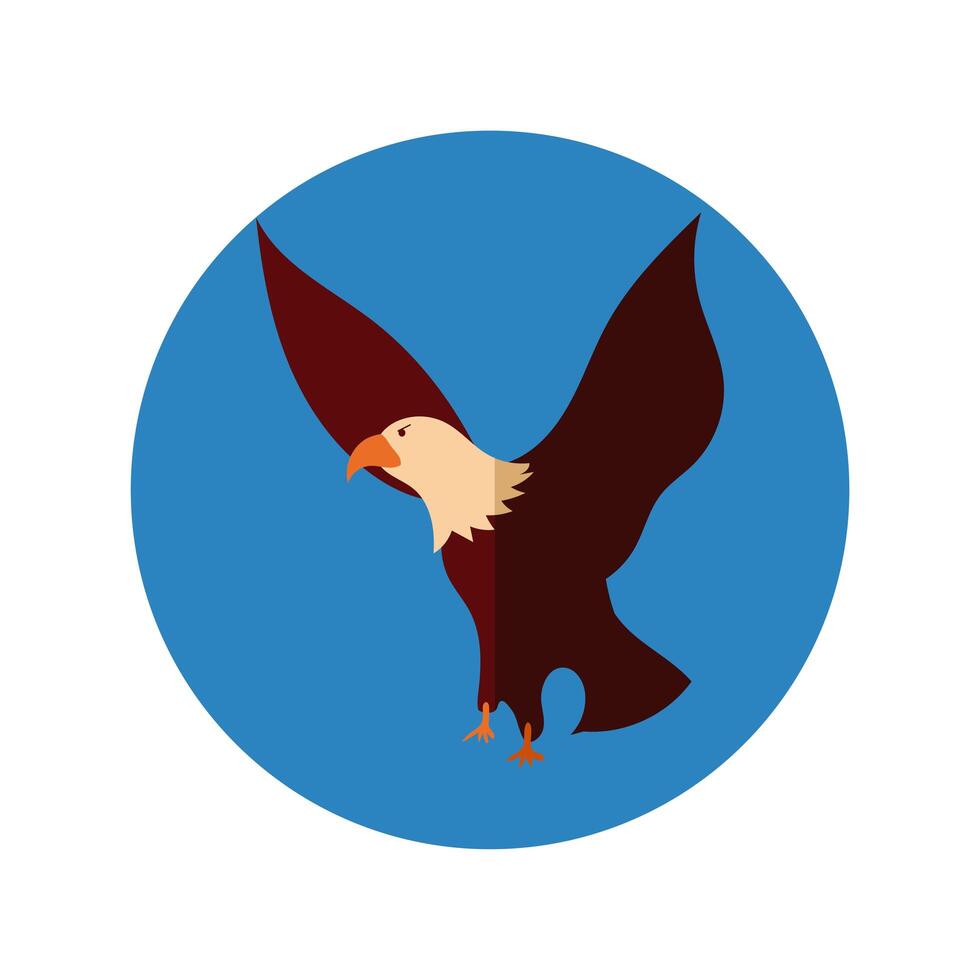 águila calva usa bloque y estilo plano vector