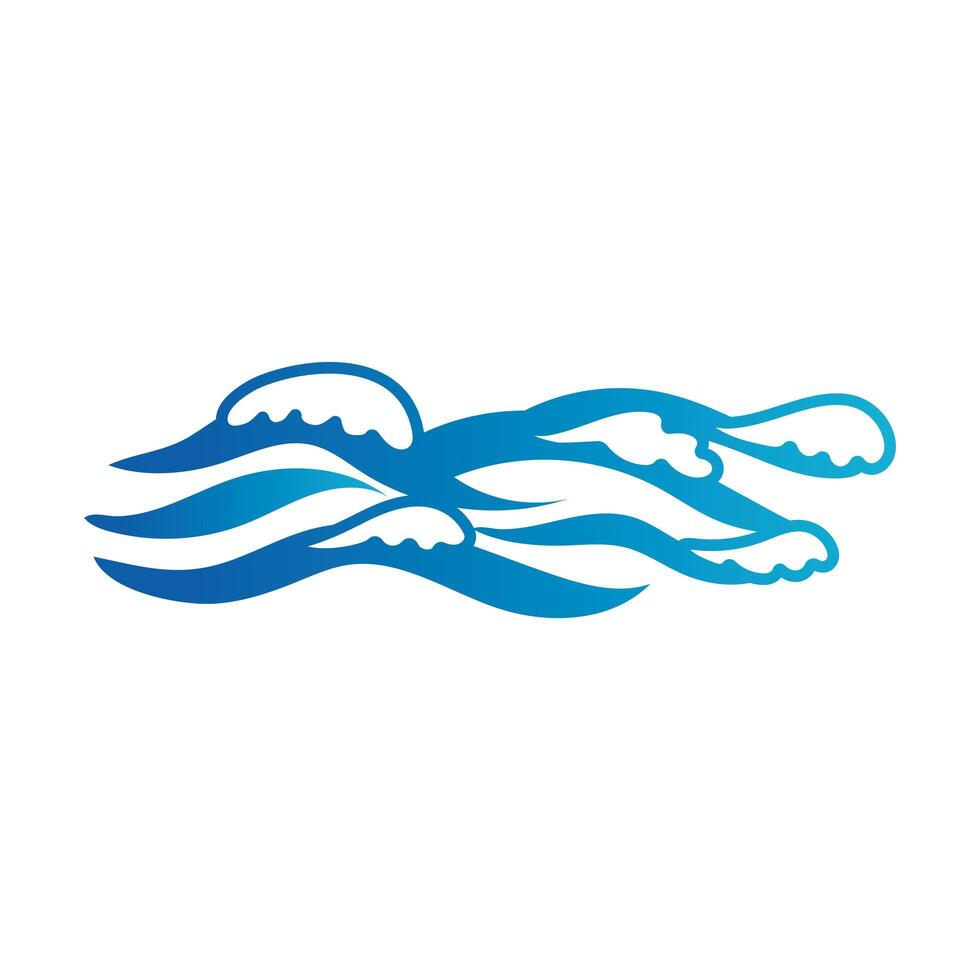 ocean water line gradient style icon vector