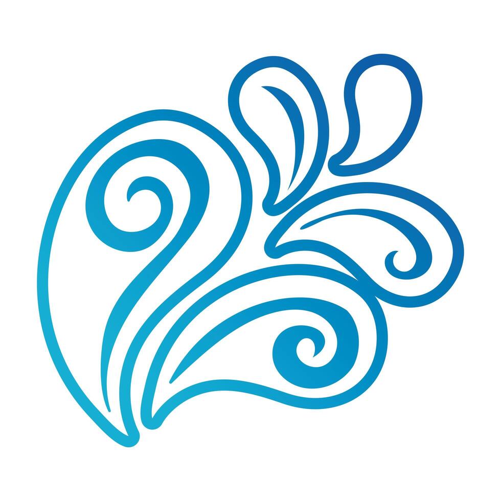 water ocean splash line gradient style icon vector