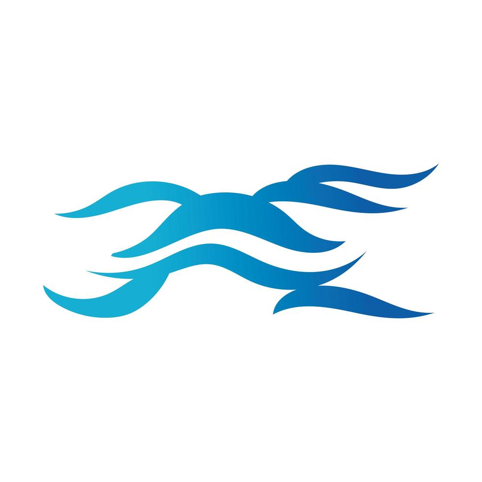 icono de estilo degradado de línea de agua del océano vector