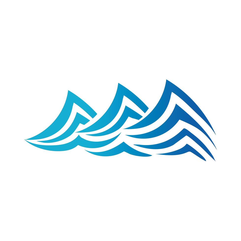 ocean water line gradient style icon vector