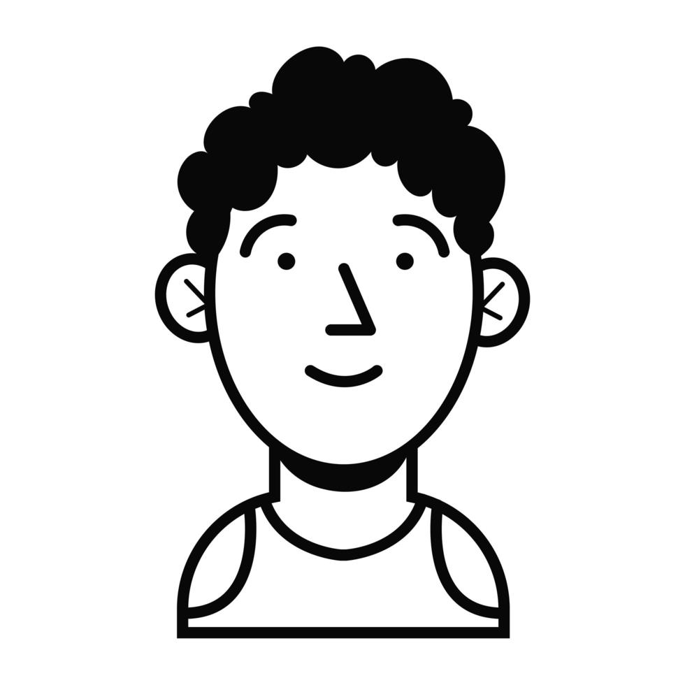 young man avatar character icon vector