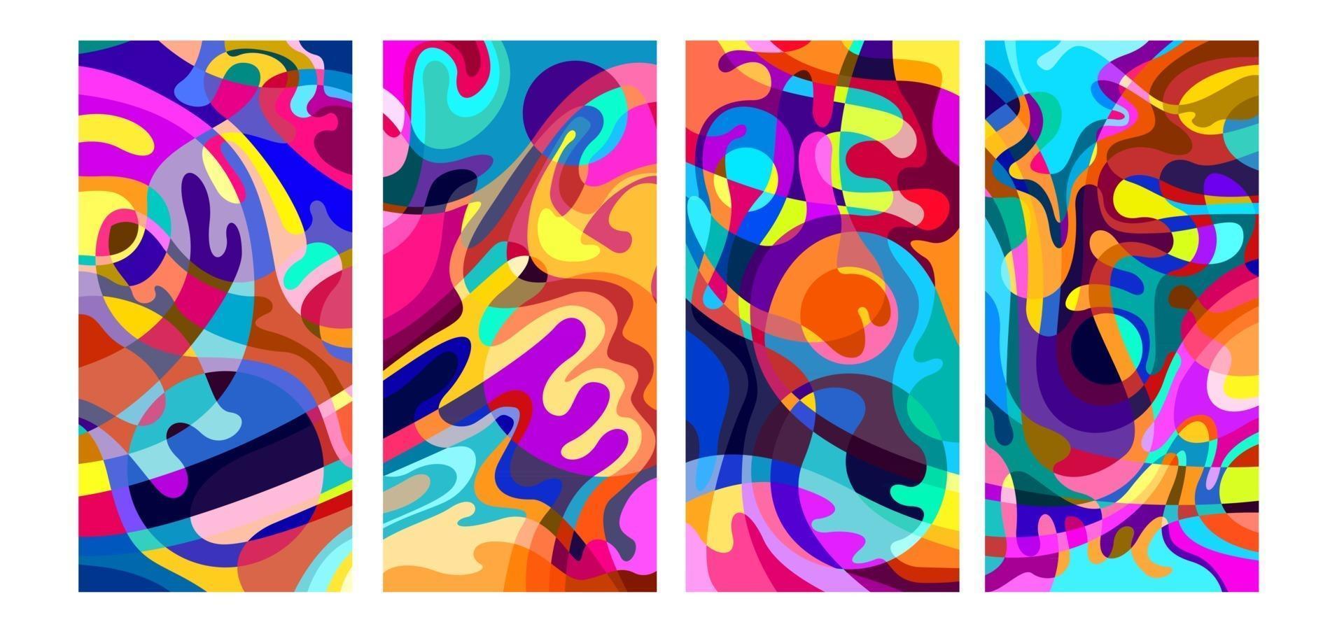 Vector colorful abstract psychedelic liquid and fluid background pattern