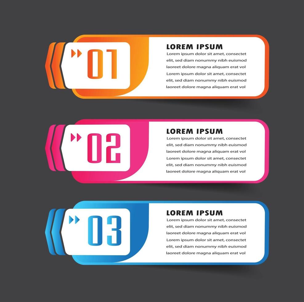 modern text box template banner Infographics vector