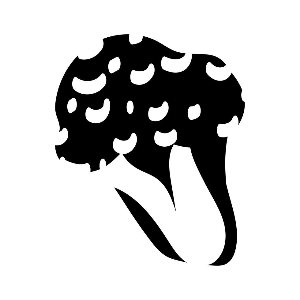 fungus plant boletus satanas silhouette style icon vector