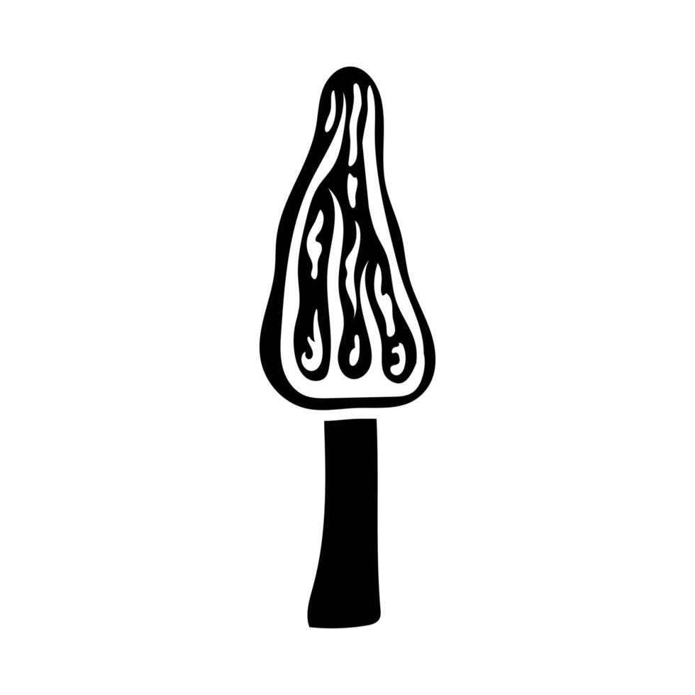 fungus plant leucocoprinus brebissonii silhouette style vector