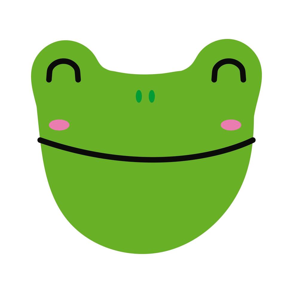 cute little frog flat style icon vector