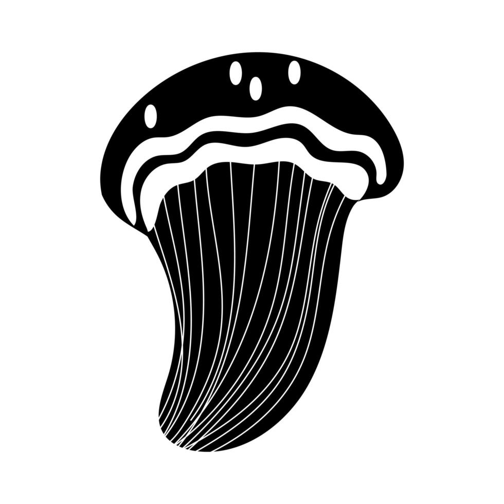 hongo planta boletus satanas silueta estilo icono vector