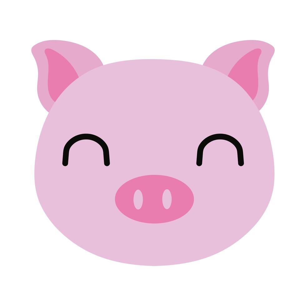 cute little piggy flat style icon vector
