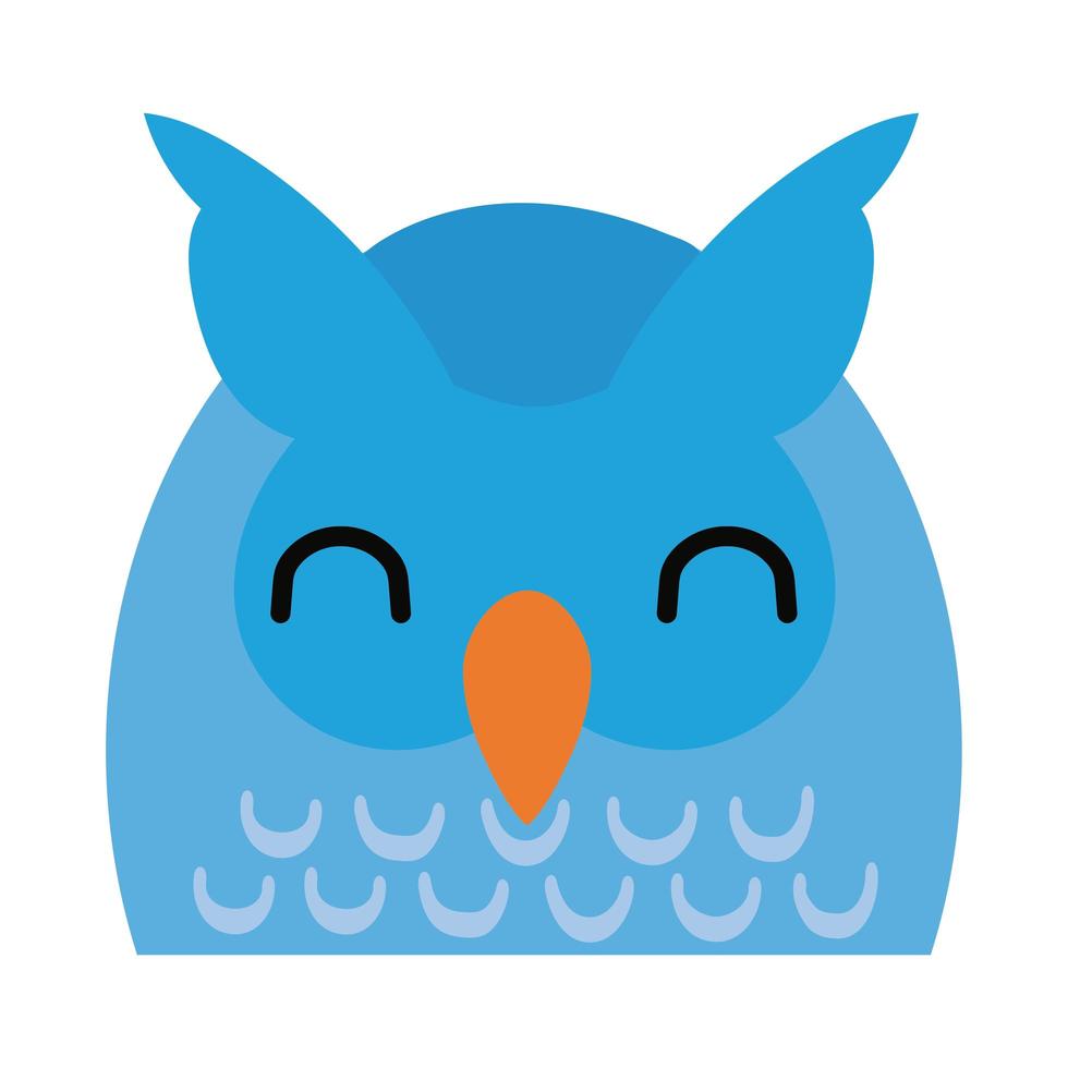 cute little owl bird flat style vector