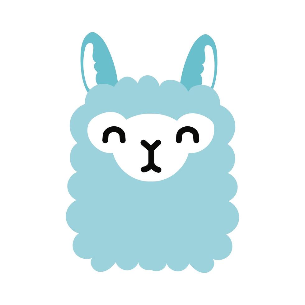 lindo icono de estilo plano de animales salvajes de llama vector