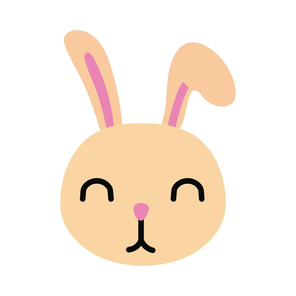 cute little rabbit easter flat style icon vector