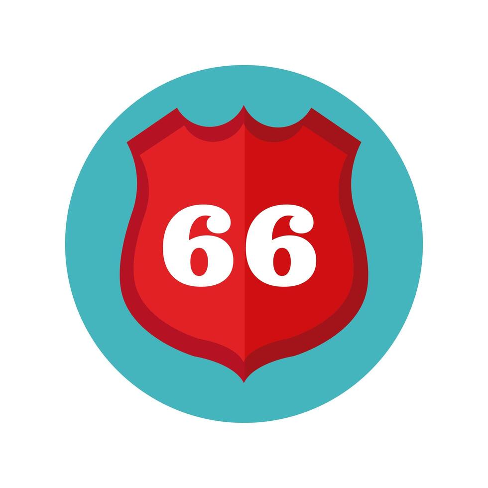 66 route signal block and flat style vector