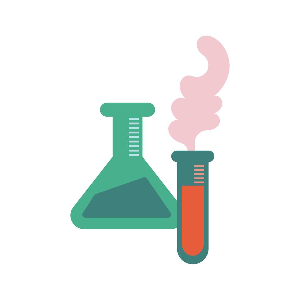 tubos de pruebas de laboratorio estilo plano vector