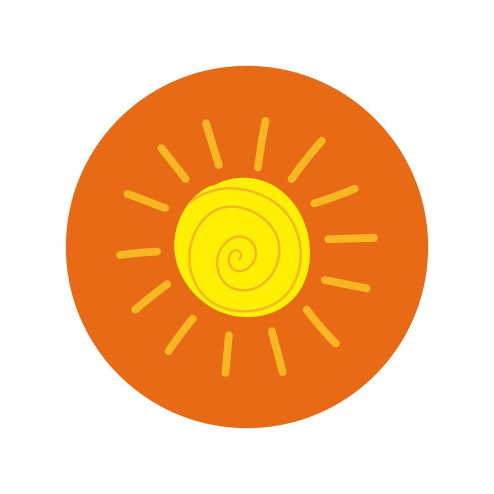 summer sun block and flat style icon vector