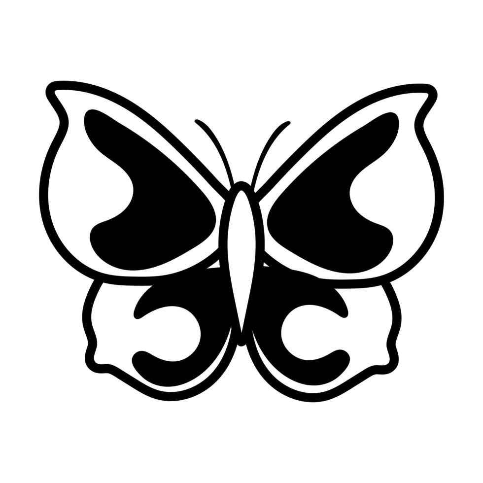 beautiful butterfly insect line style icon vector