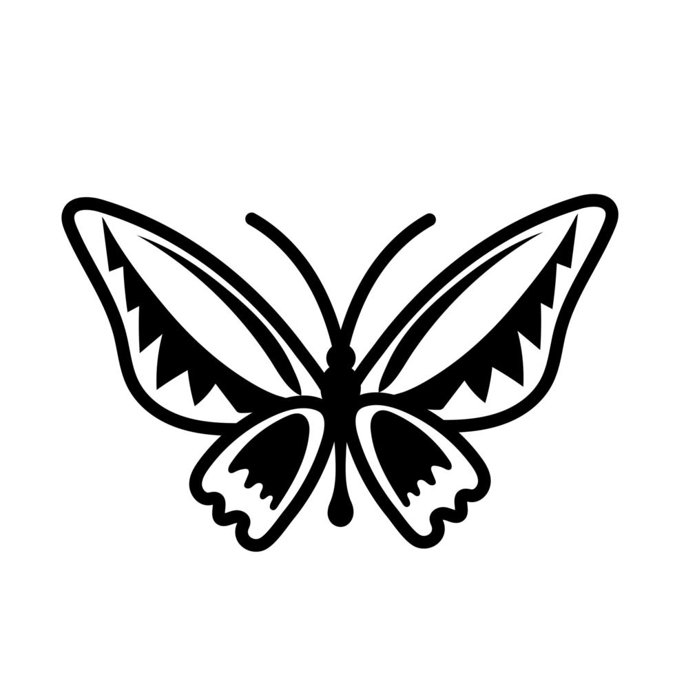 beautiful butterfly insect line style icon vector