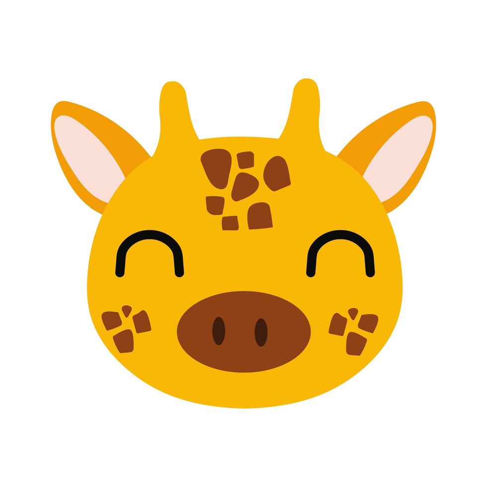 cute giraffe wild animal flat style icon vector