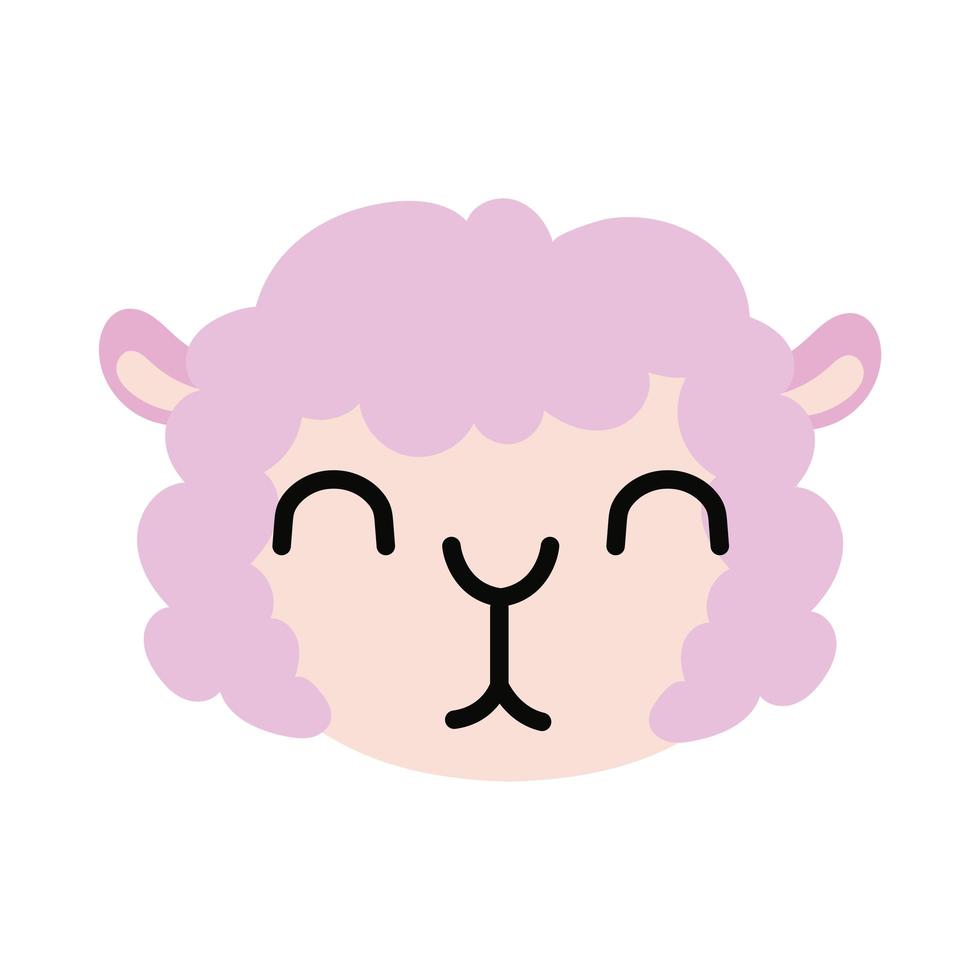 cute sheep farm flat style icon vector