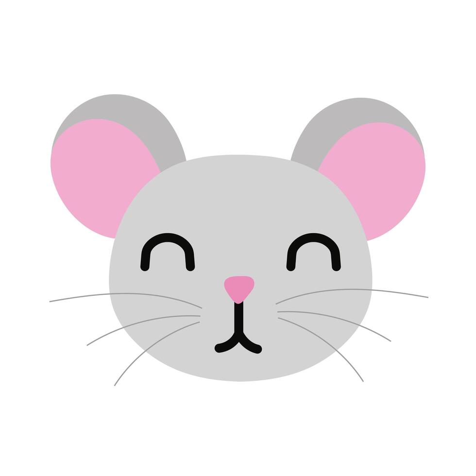 lindo estilo plano animal pequeño ratón vector